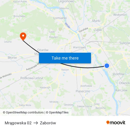 Mrągowska 02 to Zaborów map