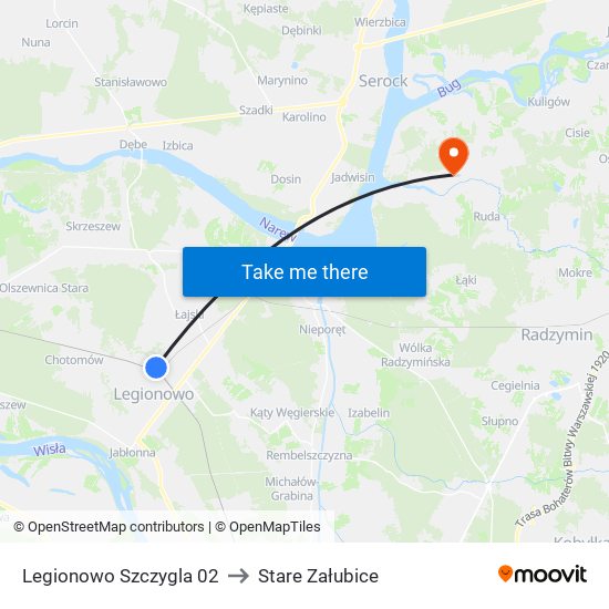 Legionowo Szczygla 02 to Stare Załubice map