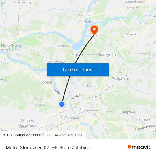 Metro Słodowiec 07 to Stare Załubice map