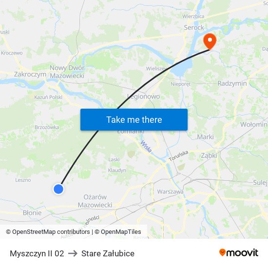 Myszczyn II 02 to Stare Załubice map