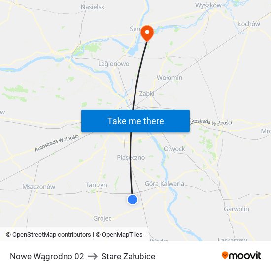 Nowe Wągrodno 02 to Stare Załubice map