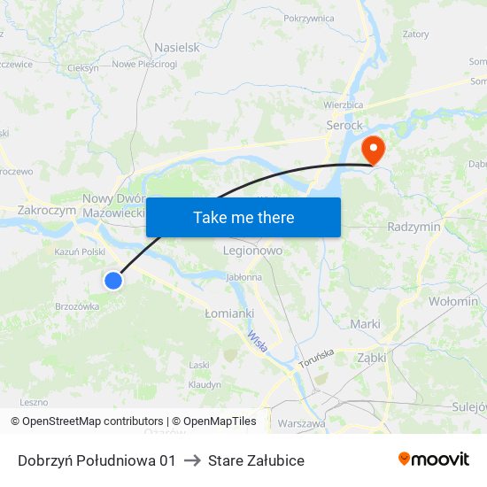 Dobrzyń Południowa 01 to Stare Załubice map