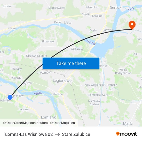 Łomna-Las Wiśniowa 02 to Stare Załubice map