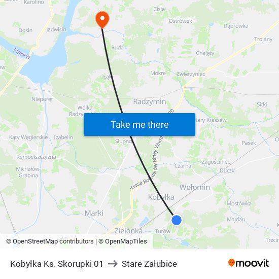 Kobyłka Ks. Skorupki 01 to Stare Załubice map