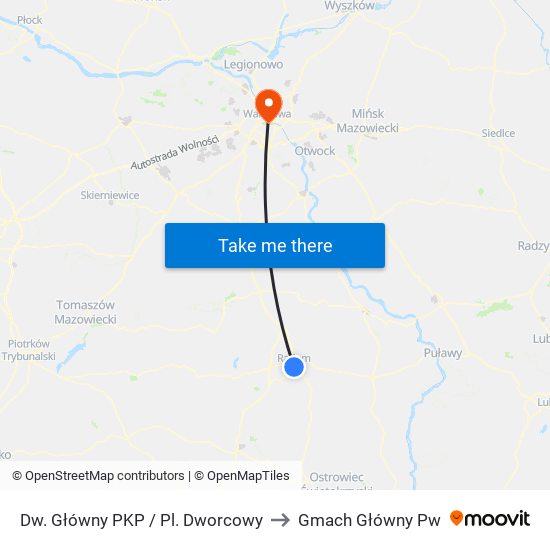 Dw. Główny PKP / Pl. Dworcowy to Gmach Główny Pw map