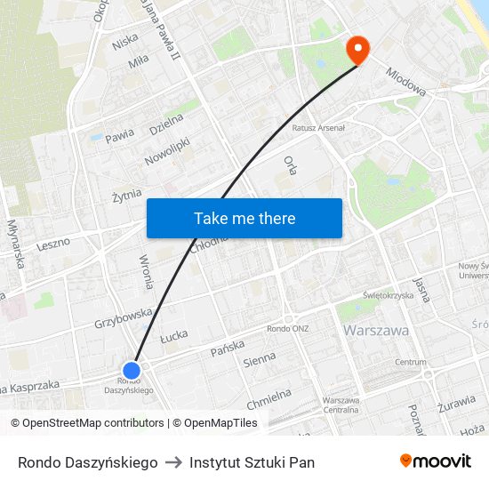 Rondo Daszyńskiego to Instytut Sztuki Pan map