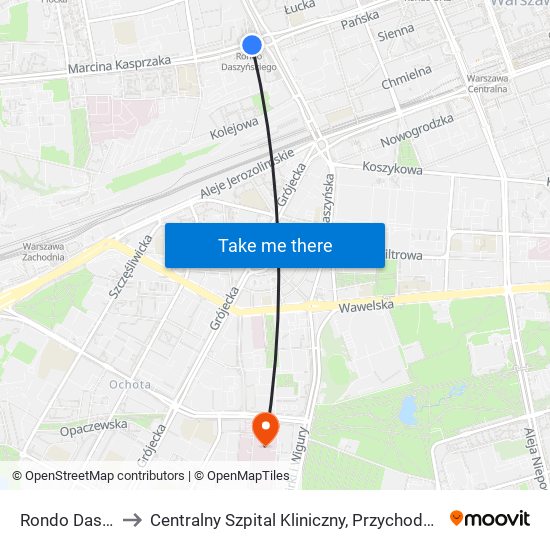 Rondo Daszyńskiego to Centralny Szpital Kliniczny, Przychodnia Specjalistyczna Banacha map