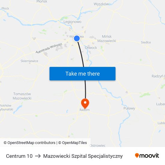 Centrum to Mazowiecki Szpital Specjalistyczny map