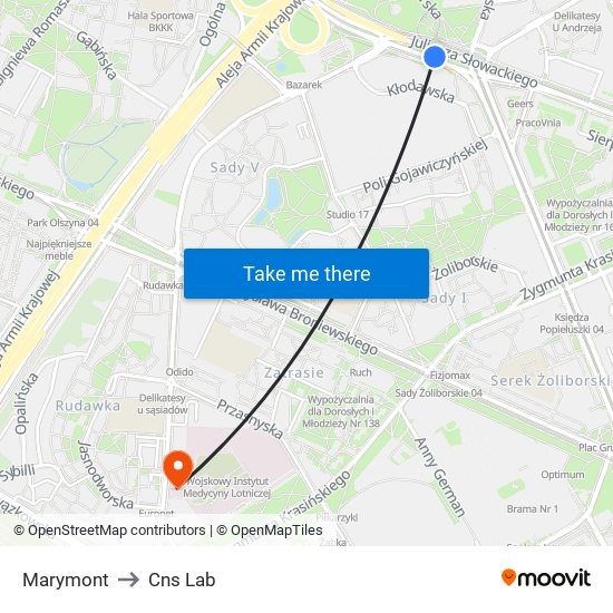 Marymont to Cns Lab map