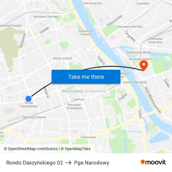 Rondo Daszyńskiego 02 to Pge Narodowy map