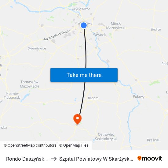 Rondo Daszyńskiego to Szpital Powiatowy W Skarżysku-Kamiennej map