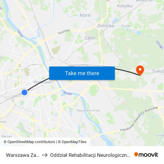 Warszawa Zachodnia to Oddział Rehabilitacji Neurologicznej Szpitala Mswia map