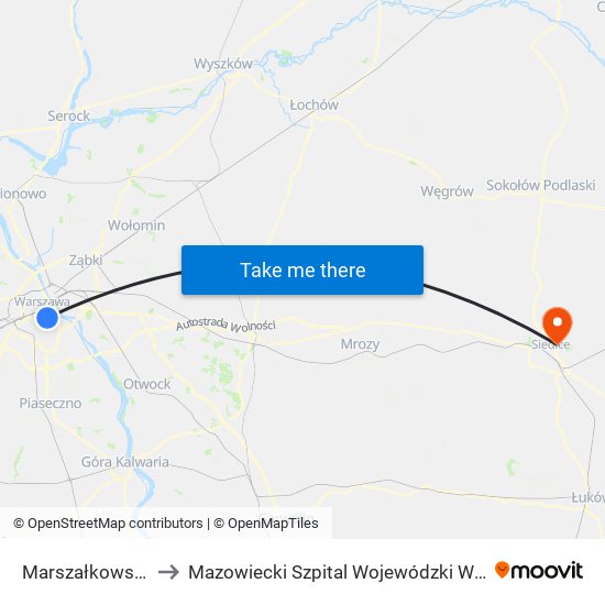 Marszałkowska 02 to Mazowiecki Szpital Wojewódzki W Siedlcach map