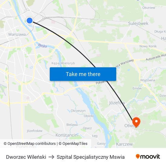 Dworzec Wileński to Szpital Specjalistyczny Mswia map