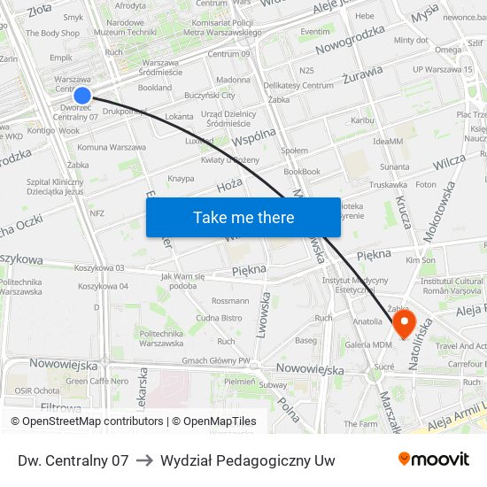 Dw. Centralny to Wydział Pedagogiczny Uw map