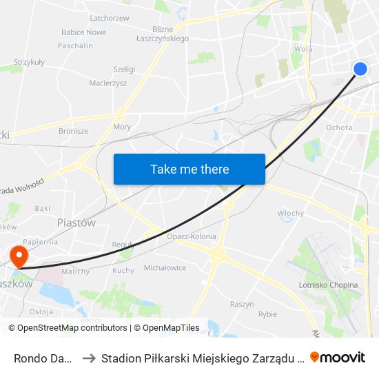 Rondo Daszyńskiego to Stadion Piłkarski Miejskiego Zarządu Obiektów Sportowych „Znicz” map