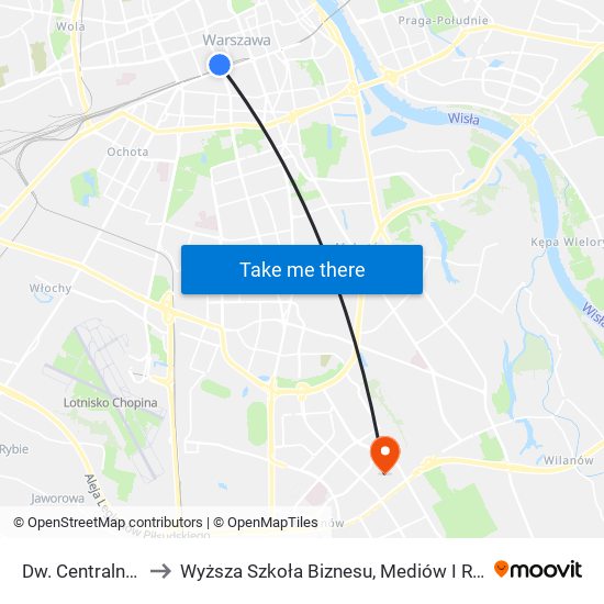 Dw. Centralny 10 to Wyższa Szkoła Biznesu, Mediów I Reklamy map