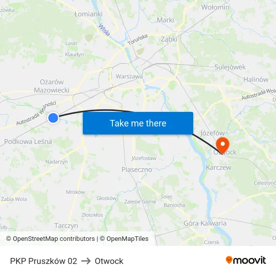 PKP Pruszków 02 to Otwock map
