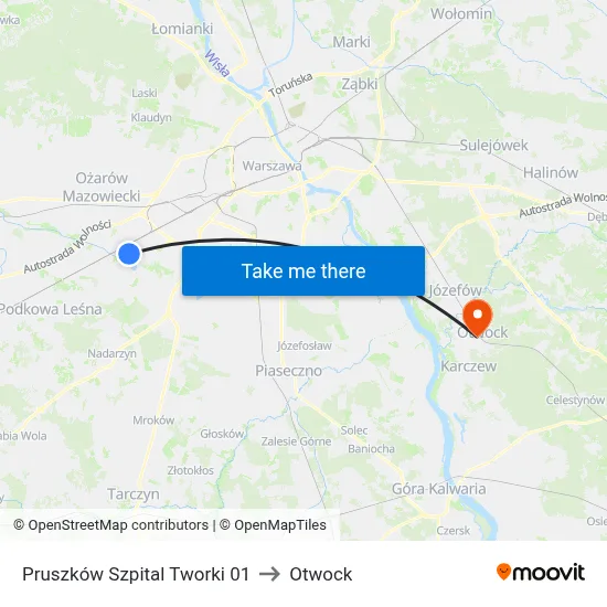 Pruszków Szpital Tworki 01 to Otwock map