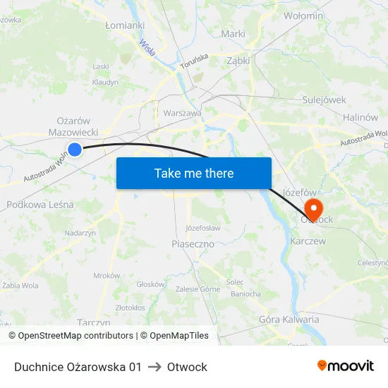 Duchnice Ożarowska 01 to Otwock map