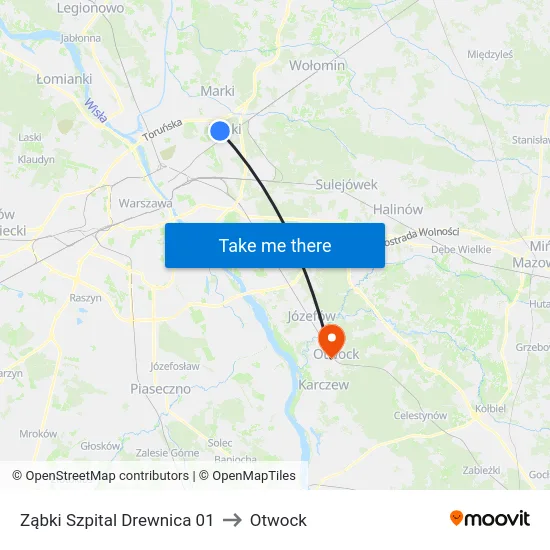 Ząbki Szpital Drewnica 01 to Otwock map