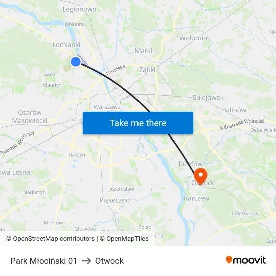 Park Młociński 01 to Otwock map