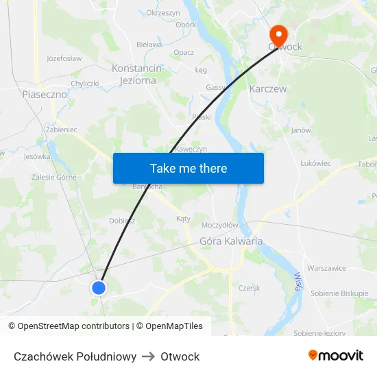 Czachówek Południowy to Otwock map