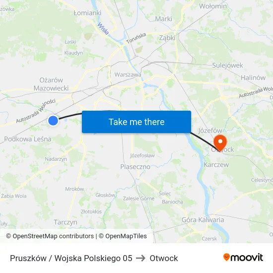 Pruszków / Wojska Polskiego 05 to Otwock map