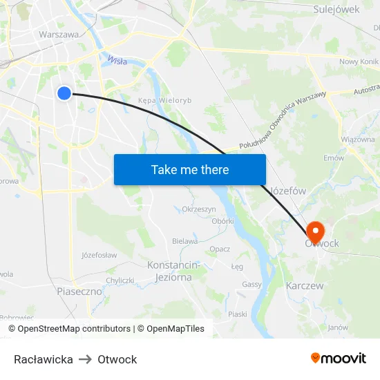 Racławicka to Otwock map