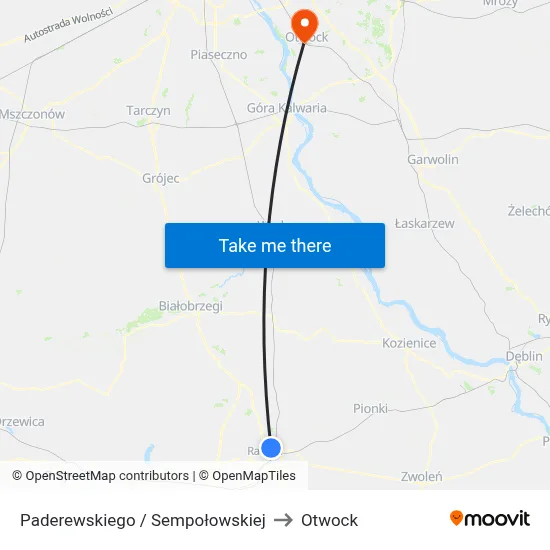 Paderewskiego / Sempołowskiej to Otwock map