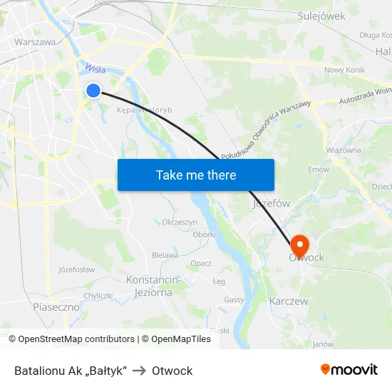 Batalionu Ak „Bałtyk” to Otwock map