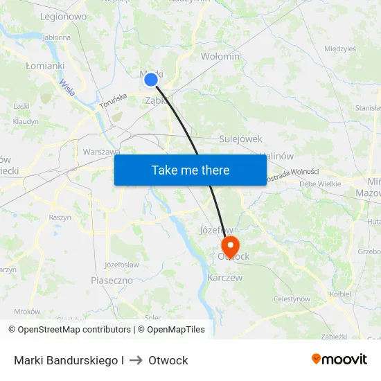 Marki Bandurskiego I to Otwock map