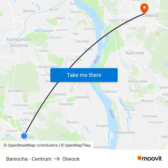 Baniocha - Centrum to Otwock map