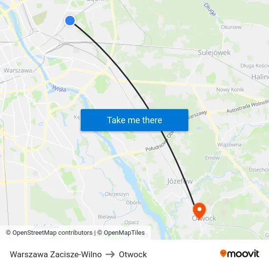 Warszawa Zacisze-Wilno to Otwock map