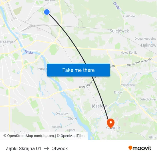 Ząbki Skrajna 01 to Otwock map