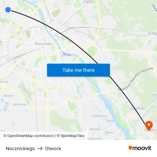 Nocznickiego to Otwock map
