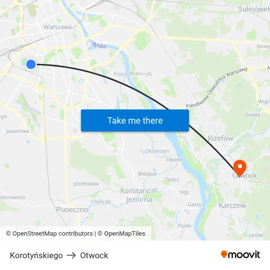 Korotyńskiego to Otwock map