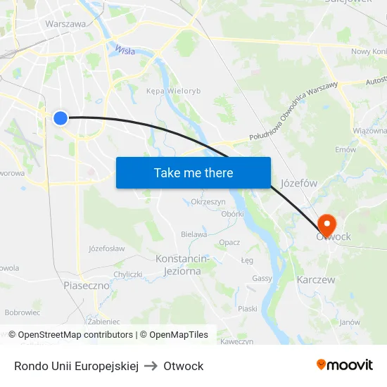 Rondo Unii Europejskiej to Otwock map