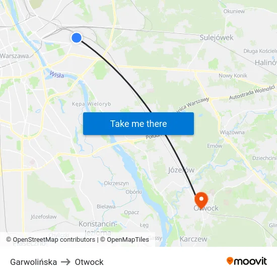 Garwolińska to Otwock map
