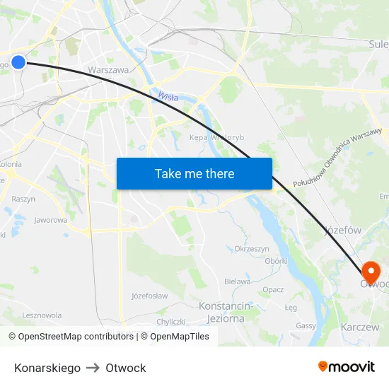 Konarskiego to Otwock map