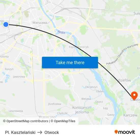 Pl. Kasztelański to Otwock map