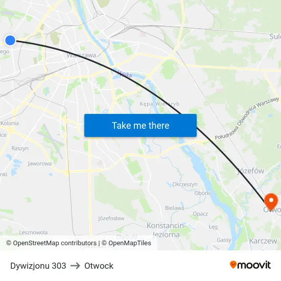 Dywizjonu 303 to Otwock map