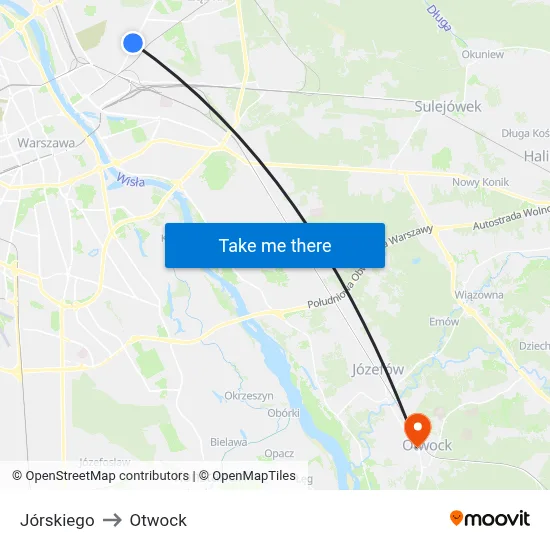 Jórskiego to Otwock map