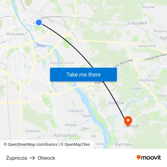 Żupnicza to Otwock map