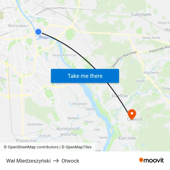 Wał Miedzeszyński to Otwock map