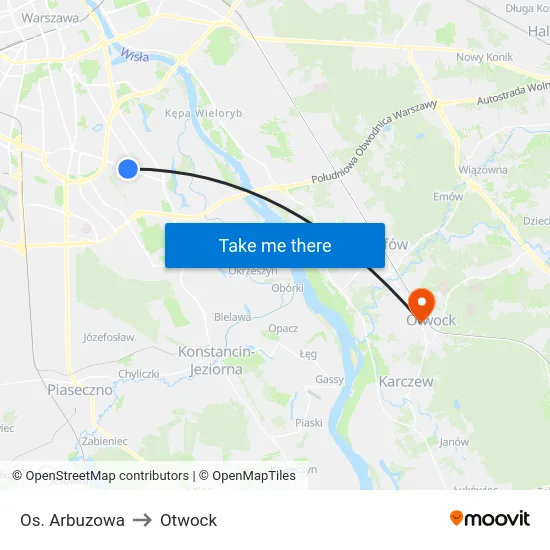 Os. Arbuzowa to Otwock map