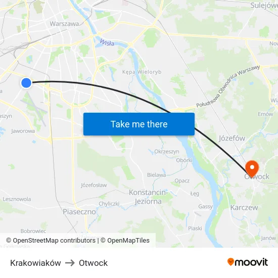 Krakowiaków to Otwock map
