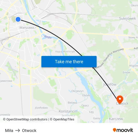 Miła to Otwock map