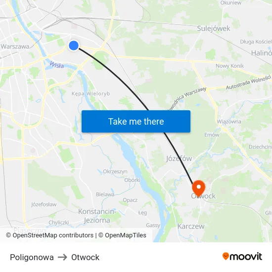 Poligonowa to Otwock map