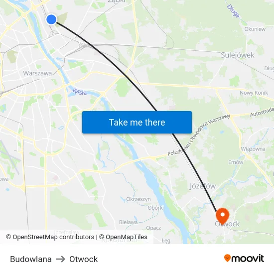 Budowlana to Otwock map